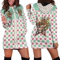 Western Yoke Hoodie Dress Rudolph Cowboy Christmas Retro Style - Wonder Print Shop