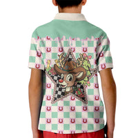 Western Yoke Kid Polo Shirt Rudolph Cowboy Christmas Retro Style - Wonder Print Shop