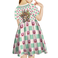 Western Yoke Kid Short Sleeve Dress Rudolph Cowboy Christmas Retro Style - Wonder Print Shop