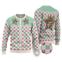 Western Yoke Ugly Christmas Sweater Rudolph Cowboy Christmas Retro Style - Wonder Print Shop