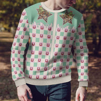 Western Yoke Ugly Christmas Sweater Rudolph Cowboy Christmas Retro Style - Wonder Print Shop