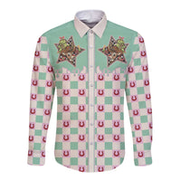 Western Yoke Long Sleeve Button Shirt Rudolph Cowboy Christmas Retro Style - Wonder Print Shop
