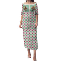 Western Yoke Puletasi Rudolph Cowboy Christmas Retro Style - Wonder Print Shop