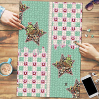 Western Yoke Puzzle Rudolph Cowboy Christmas Retro Style - Wonder Print Shop