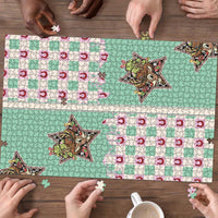 Western Yoke Puzzle Rudolph Cowboy Christmas Retro Style - Wonder Print Shop