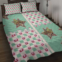Western Yoke Quilt Bed Set Rudolph Cowboy Christmas Retro Style - Wonder Print Shop