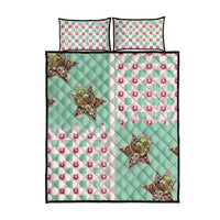 Western Yoke Quilt Bed Set Rudolph Cowboy Christmas Retro Style - Wonder Print Shop