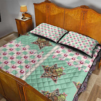 Western Yoke Quilt Bed Set Rudolph Cowboy Christmas Retro Style - Wonder Print Shop