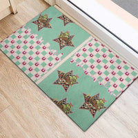 Western Yoke Rubber Doormat Rudolph Cowboy Christmas Retro Style - Wonder Print Shop