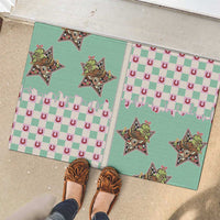 Western Yoke Rubber Doormat Rudolph Cowboy Christmas Retro Style - Wonder Print Shop