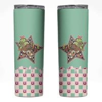 Western Yoke Skinny Tumbler Rudolph Cowboy Christmas Retro Style - Wonder Print Shop