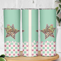 Western Yoke Skinny Tumbler Rudolph Cowboy Christmas Retro Style - Wonder Print Shop