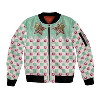 Western Yoke Sleeve Zip Bomber Jacket Rudolph Cowboy Christmas Retro Style - Wonder Print Shop