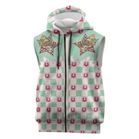 Western Yoke Sleeveless Zip Hoodie Rudolph Cowboy Christmas Retro Style - Wonder Print Shop