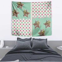 Western Yoke Tapestry Rudolph Cowboy Christmas Retro Style - Wonder Print Shop