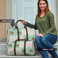 Western Yoke Travel Bag Rudolph Cowboy Christmas Retro Style - Wonder Print Shop