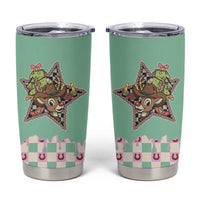 Western Yoke Tumbler Cup Rudolph Cowboy Christmas Retro Style - Wonder Print Shop