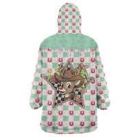 Western Yoke Wearable Blanket Hoodie Rudolph Cowboy Christmas Retro Style - Wonder Print Shop