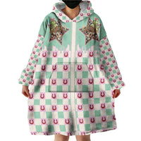 Western Yoke Wearable Blanket Hoodie Rudolph Cowboy Christmas Retro Style - Wonder Print Shop