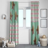 Western Yoke Window Curtain Rudolph Cowboy Christmas Retro Style - Wonder Print Shop