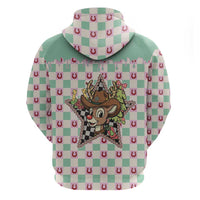 Western Yoke Zip Hoodie Rudolph Cowboy Christmas Retro Style - Wonder Print Shop