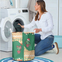 Western Yoke Laundry Basket Cactus Christmas Cute Style - Wonder Print Shop
