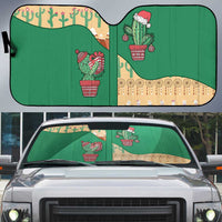 Western Yoke Auto Sun Shade Cactus Christmas Cute Style - Wonder Print Shop