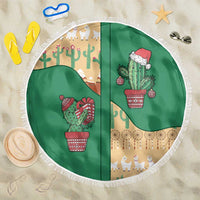 Western Yoke Beach Blanket Cactus Christmas Cute Style - Wonder Print Shop