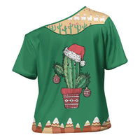 Western Yoke Cross Shoulder Shirt Cactus Christmas Cute Style - Wonder Print Shop