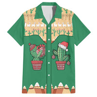 Western Yoke Family Matching Long Sleeve Bodycon Dress and Hawaiian Shirt Cactus Christmas Cute Style - Wonder Print Shop