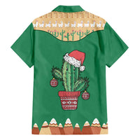 Western Yoke Family Matching Long Sleeve Bodycon Dress and Hawaiian Shirt Cactus Christmas Cute Style - Wonder Print Shop