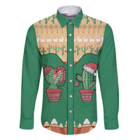 Western Yoke Family Matching Long Sleeve Bodycon Dress and Hawaiian Shirt Cactus Christmas Cute Style - Wonder Print Shop