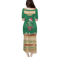 Western Yoke Family Matching Puletasi and Hawaiian Shirt Cactus Christmas Cute Style - Wonder Print Shop