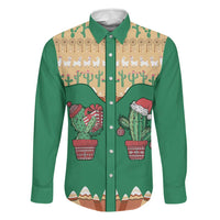Western Yoke Family Matching Tank Maxi Dress and Hawaiian Shirt Cactus Christmas Cute Style - Wonder Print Shop