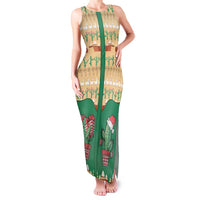 Western Yoke Family Matching Tank Maxi Dress and Hawaiian Shirt Cactus Christmas Cute Style - Wonder Print Shop