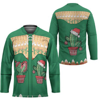 Western Yoke Hockey Jersey Cactus Christmas Cute Style - Wonder Print Shop