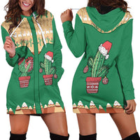 Western Yoke Hoodie Dress Cactus Christmas Cute Style - Wonder Print Shop