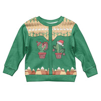 Western Yoke Kid Ugly Christmas Sweater Cactus Christmas Cute Style - Wonder Print Shop