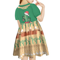 Western Yoke Kid Short Sleeve Dress Cactus Christmas Cute Style - Wonder Print Shop