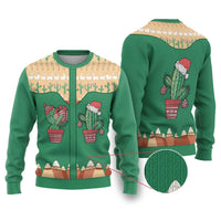 Western Yoke Ugly Christmas Sweater Cactus Christmas Cute Style - Wonder Print Shop