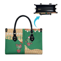 Western Yoke Leather Bag Cactus Christmas Cute Style - Wonder Print Shop