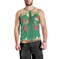 Western Yoke Men Tank Top Cactus Christmas Cute Style - Wonder Print Shop