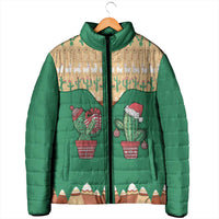 Western Yoke Padded Jacket Cactus Christmas Cute Style - Wonder Print Shop