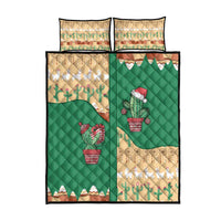 Western Yoke Quilt Bed Set Cactus Christmas Cute Style - Wonder Print Shop