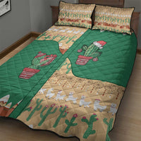 Western Yoke Quilt Bed Set Cactus Christmas Cute Style - Wonder Print Shop