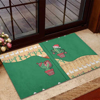 Western Yoke Rubber Doormat Cactus Christmas Cute Style - Wonder Print Shop