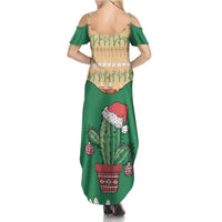 Western Yoke Summer Maxi Dress Cactus Christmas Cute Style - Wonder Print Shop