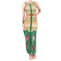 Western Yoke Tank Maxi Dress Cactus Christmas Cute Style - Wonder Print Shop