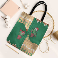 Western Yoke Tote Bag Cactus Christmas Cute Style - Wonder Print Shop