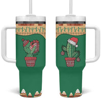 Western Yoke Tumbler With Handle Cactus Christmas Cute Style - Wonder Print Shop